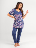 Костюм женский кулирка "ХОЛЛИ" ГЕОМЕТРИЯ СИНИЙ